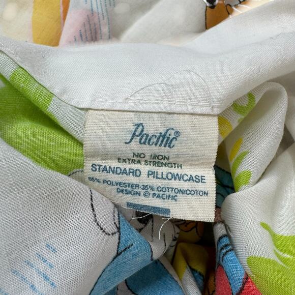 Vintage DISNEY Rainbow Pillowcase Mickey Donald Daisy Standard Size Made in USA - Picture 3 of 7